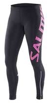 Salming Running Tights Women Svart/Lila logo tryck