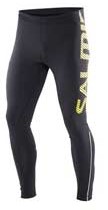 Salming Running Tights Men Svart/Gult tryck logo