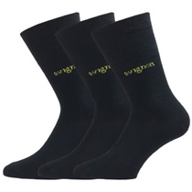 Avignon merinoullsockor, svart (3-pack)